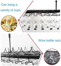 FWZJ Wine Lovers/Simple Style Iron Hanging Wine Glass Rack Ceiling Decoration Shelf Bars,Restaurants,Kitchens/Wall-Mounted Wine Racks/Hanging Wine Bottle Holder/Bar Floating Shelf