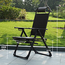 HDZW Sedia Estraibile in Vimini, Poltrona Pieghevole a Peso Zero, Lussuosa Poltrona reclinabile da Giardino, Sedia a Sdraio per Pausa Pranzo, Adatta per Interni ed Esterni