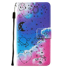 Miagon Custodia a Portafoglio con Cinturino da Polso per Samsung Galaxy S21,Creativo Universo Cuore Design Pelle Sintetica Chiusura Magnetica Morbido Interno Flip Cover con Funzione di Supporto
