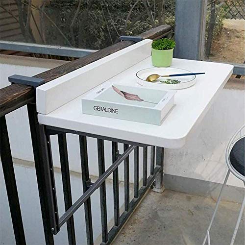 KAISIMYS Tavolo da Balcone Tavolo da Balcone sospeso per ringhiere, Tavolo da Bar Pieghevole, Tavolo Galleggiante a Parete per Piccoli spazi, Tavolo per Il Tempo Libero all'aperto, tavolino da Patio,