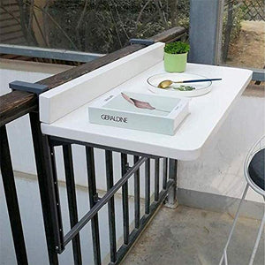 KAISIMYS Tavolo da Balcone Tavolo da Balcone sospeso per ringhiere, Tavolo da Bar Pieghevole, Tavolo Galleggiante a Parete per Piccoli spazi, Tavolo per Il Tempo Libero all'aperto, tavolino da Patio,