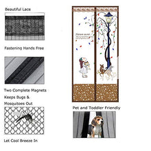 Forall-Ms Cortina di Zanzara della Porta Magnetica dello Schermo di Crittografia Resistente, Strisce Velcro Porta Zanzariera Magnetica Bambino E Dog Friendly,Purple-90×210cm