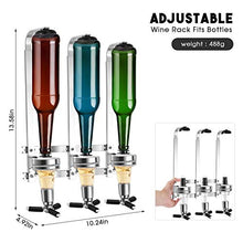 LQKYWNA Dispenser di Bevande a Parete, 3 Portabottiglie Ottico Distributore A Parete Bevande Distillati di Vino Portabottiglie Liquore per Bar da Casa