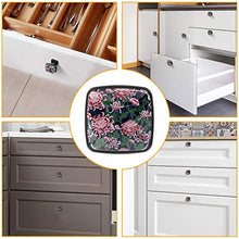 chrysanthemum and peonies Pomelli per Porta Set di 4 Pomelli per Mobili Manopole per Cassetti Cucina Armadio Vetro