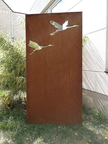 Zen Man 101551 - Paravento da Giardino in Metallo ruggine, 150 x 75 cm