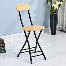 qiuqiu Sedia Vintage Pieghevole con Scale Telescopiche, Sgabello da Bar Pieghevole, Sgabelli in Legno, Sgabello con Schienale, Stabile Come Sedia da Pranzo per Ufficio per Cucina Interna Bagno-Khaki