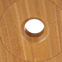 Relaxdays Mini Lavabo Rotondo & Massiccio, Lavandino in Bambù, senza Buco per Rubinetto, Design Bagno ∅43cm, legno