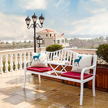 Creative LDF Tavolo Centrale Estraibile per Panca da Giardino A Doppio Sedile in Acciaio per Cortile Esterno da Giardino, 150x60x85cm