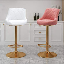 Sgabelli da Bar Sedia Velvet Sgabello, con flanella schienale regolabile altezza di sollevamento meccanico girevole sedia imbottita Pianale da cucina colazione Bar Sgabello con schienale, seduta 65-80