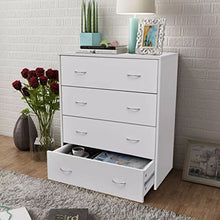 Kshzmoto Comodo comò Interno, Cassettiera in truciolare Bianco 60 x 30,5 x 71 cm (Lunghezza x Larghezza x Altezza) -con 4 cassetti