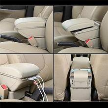 LANCHUN Armrest for S Uzuki Swift 2005-2019 Armrest Box Car Center Console Scatola di immagazzinaggio Bracciolo con Funzione di Ricarica 7 Porte USB Luce a LED Integrata (Color : Beige)