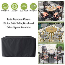 HSGAV Copertura per Mobili da Giardino Quadrato in Rattan Telo Copri Tavolo Quadrato Impermeabile 420D Oxford Telo Copritavolo da Esterno Impermeabile Anti Vento Sole, Nero,218 * 218 * 90cm