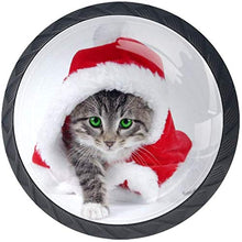 Gatto con mantello natalizio Pomelli per Porta Set di 4 Pomelli per Mobili Manopole per Cassetti Cucina Armadio Vetro