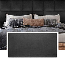Isolbau Pannello da parete decorativo, cuscino da parete in tessuto, cuscino da parete 3D, decorazione moderna e imbottita, per camera da letto, letto e testiera per letto (60 x 30 cm, rettangolare, nero)