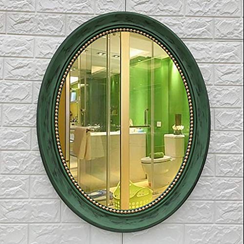 AJH Specchi da Bagno Specchio da Parete Specchio per Trucco da Trucco Specchio da Bagno a Parete Specchio da Bagno Ovale con Cornice in ABS Specchio Decorativo impermeabi