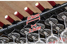 Portabottiglie da Vino retrò in Metallo ripiano in Ferro ripiano in Bar Loft a soffitto a Parete Appeso Vino calici in Vetro Champagne Porta calici portabottiglie portaoggetti (Dimensioni: 8