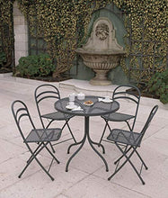 RD ITALIA Set Tavolo Tondo e 4 Sedie da Giardino in Acciaio Flipper Antracite