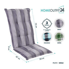 Sun Garden Prato - Fodera per Sedia da Giardino, 1 Pezzo, Cuscino imbottito per Mobili da Giardino con Schienale Alto, 120 x 50 x 7 cm, Grigio