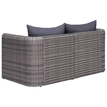 vidaXL Set Divani da Giardino 4 pz con Cuscini per Schienale e Seduta Sofa Arredi per Esterni Salotto in Polyrattan Grigio e Acciaio Verniciato