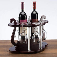 WEI-LUONG Legno Bottiglia controsoffitto Cabinet Table Top Wine Bagagli Slot for 3 Bottiglie Grado Bottiglia Top Wine Bagagli Slot for 6 Glass Wine Rack Hanging Cup. Wine Rack