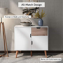 WGYDREAM Comodino Credenza con 1 Cassetto E 2 Porte Cassettiera da Comodino con Gambe in Legno Organizer Storage Unit, 89 * 39 * 82.5cm