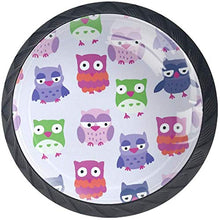 Modello colorato gufo adorabile Pomelli per Porta Set di 4 Pomelli per Mobili Manopole per Cassetti Cucina Armadio Vetro