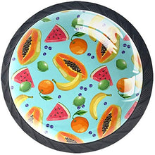 Anguria Papaya Banana Limone Bluecherry e Orange Pomelli per Porta Set di 4 Pomelli per Mobili Manopole per Cassetti Cucina Armadio Vetro