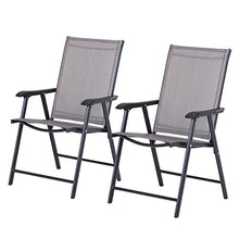 Outsunny Set 2 Sedie Pieghevoli da Esterni | Acciaio e Textilene | per Giardino Veranda Terrazzo | Grigio | 58 x 64 x 94cm
