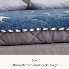 Huan Futon Materasso Futon Addensare Morbida Piano Pieghevole Portatile Materasso, Doppio futon Giapponese, Giapponese Tatami Rotolo Mat Pieghevole Materasso-Blue (Size : 150cmx190cm)
