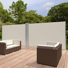 TecTake Doppia Tende da Sole paravento Laterale frangivento Estensibile Corpo e Assistenza Post Interamente in Alluminio - Diversi Colori e Misure - (Beige | 200x600cm | No. 402339)