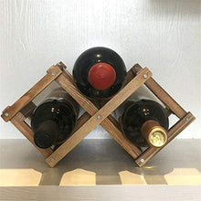KUMOPYU Portabottiglie in Legno Accessori da Cucina Portabottiglie Pieghevole Portabottiglie Portabottiglie Portatile 3 6 10 Portabottiglie Bar Display Rack-3 Bottiglie Porta Vino Arredamento Casa