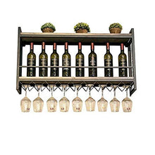 DJSMjbj - Portabottiglie da Parete in Metallo e Legno, con Stelo Lungo, per la casa e la Cucina