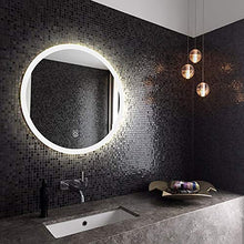 GETZ Specchio da Bagno Illuminato Rotondo, Specchio da Bagno a LED Illuminato con Sensore Touch Control, Specchio da Trucco Intelligente da Parete, Luce Calda/Luce Bianca