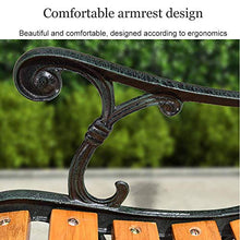 UWY Panca da Giardino Combinazione di Tavolo e Sedia in Legno massello, panchina per Balcone da Esterno in Legno massello, Sedile da Salotto Resistente alle intemperie con Struttura in ghisa, Ta