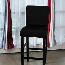 PandaHug - Set di 4 fodere per sgabello da bar, estensibili con schienale, protezione per sedia da sala da pranzo, colore: Nero