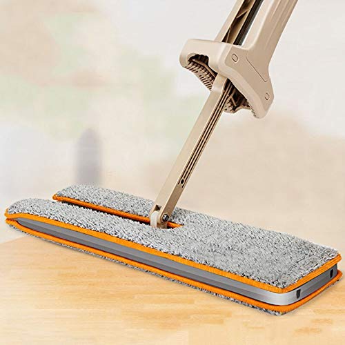 WAMSY Mop Mop Piatto Doppio Lato in Microfibra Mop per Pulizia Rotante A 360 Gradi Attrezzi per La Pulizia del Pavimento per Uso Domestico Telescopici