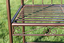 Garden Market Place Panca da giardino in stile elisabettico, con schienale alto, in metallo, finitura bronzo antico, 108 X 143 X 48CM