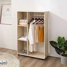 homcom Stand Appendiabiti con 3 Ripiani e Attaccapanni per Vestiti, Guardaroba Porta Abiti in Legno 128 cm