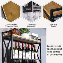 JHGJBJ Metallo Vino Rack, Stile Industrial Supporto a Parete di Vetro Vino attaccatura Ferro battuto, Legno massello portabottiglie Doppio Strato con trogolo Vetro di Vino (Size : 60cm)
