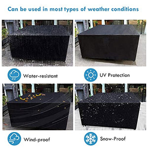ELT - Coprimobili da giardino in tessuto Oxford, resistente all'acqua 420D, antipolvere, anti-UV, per tavolo e sedie, divano, colore: nero