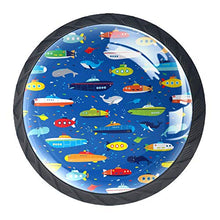 Sottomarino e balena 4 PCS Pomelli per Porta, Pomolo per Mobile, Pomelli per Mobili con Viti, Maniglia per Armadietto, Pomelli per Porta, Pomelli per Cassetti per Porta, Armadio, Cassetto e Credenza