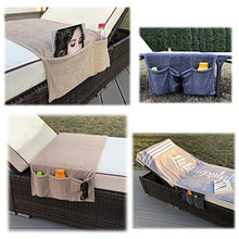 JEMIDI - Organizer in Spugna per Lettino, in Cotone, con 5 Tasche Laterali,da Sole e da Giardino, Spiaggia, Vacanze, Telo da Spiaggia, Turchese