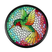 Liffy Tavolino da esterno in mosaico con colibrì Piccolo tavolo rotondo in vetro stampato per giardino, cortile o prato
