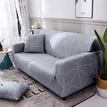 DYB&home Copridivano Elasticizzato 1/2/3/4 Posti Geometria Grigia Geometrica Jacquard Fodere in Tessuto per Poltrona, Divano, Protezione Antiscivolo per Mobili