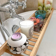 AnnYGJ Vasca da Bagno Caddy, Struttura in Legno Massello per Bagno Scaffale Rack Scaffale per Vino Portacandela Portacandela in Vetro per Vino, 4,5 X 101 X 14,5 Cm