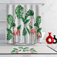 LIYAN Combinazione Bagno. Immagini Chiare E Colori Vivaci Rendono Il Tuo Bagno Pieno di Vita. Accessori da Bagno. Foglie di Palma. Fenicottero.