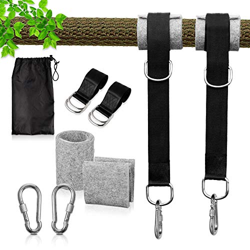 Diealles Shine Cinghie Pendenti Altalena per Alberi, 150cm Cinghie Amaca, Cinghie per Amaca All'aperto con Cuscinetti e Gancio di Protezione Dell'albero per Alberi Swing Amaca,Cuscinetto 500kg
