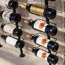 Porta bottiglie da vino da Parete,Barra Stile Retrò Industriale Obliquamente Inserito Espositore per Vino 12 Bottiglie/Nero / 195cm