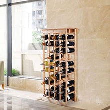 Goplus Scaffale Porta Vino per 44 Bottiglie, Portabottiglie in Legno 113x46,4x27,6 cm
