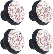 Cherry Blossom Pink Flowers Pattern Pomelli per Porta Set di 4 Pomelli per Mobili Manopole per Cassetti Cucina Armadio Vetro